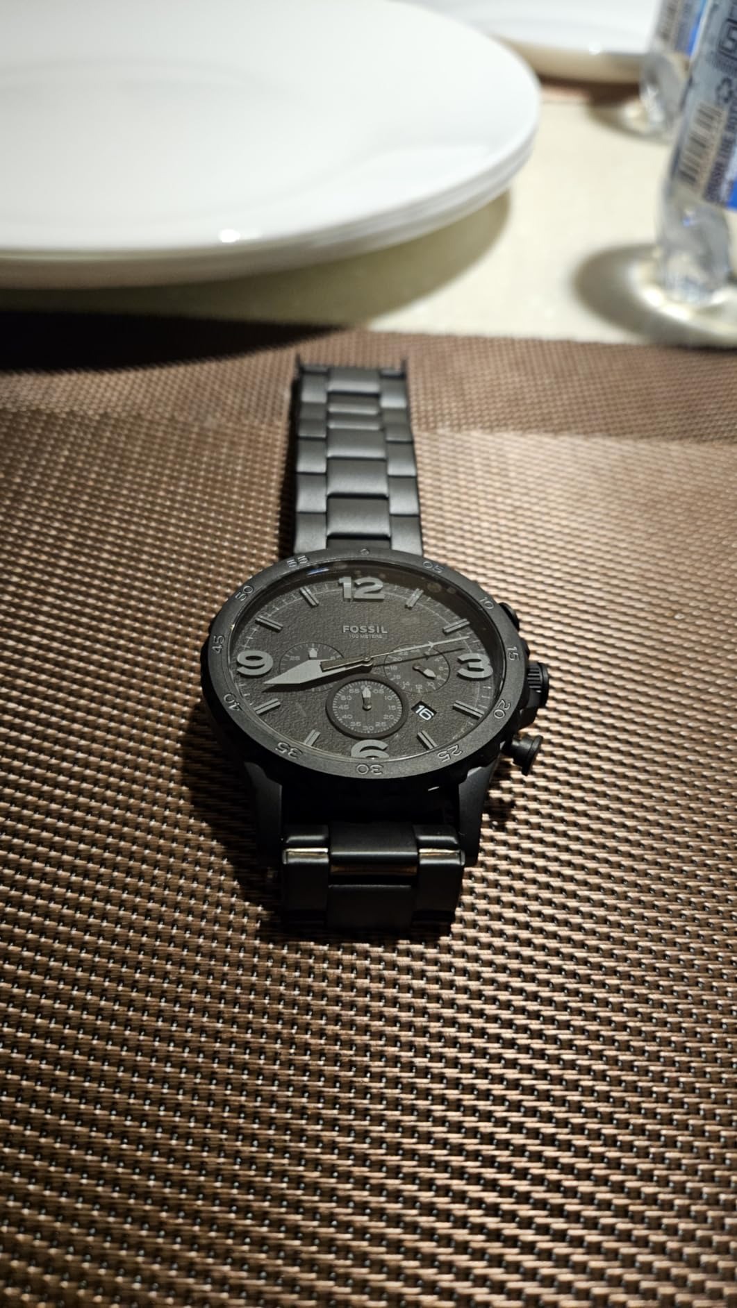 Fossil Nate Chronograph Analog Black Dial Grey Band Men's Watch - Image 7